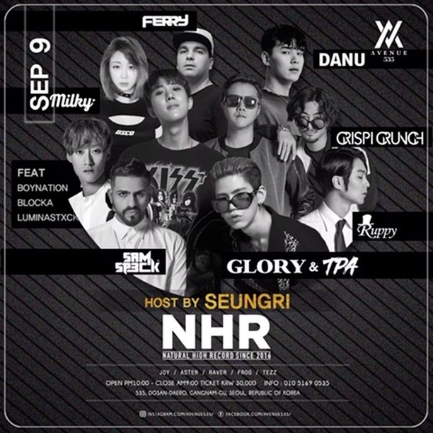 Seungri Instagram Sep 9, 2017 7:06pm 오늘 저녁 #에비뉴 @naturalhighrecord #nhr 파티 놓치지마세요 노래는 @tpa_official  신곡 #곰처럼 ID 곧 나올 예정