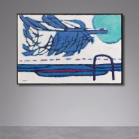Curated by T.O.P Kim Whanki 1913 - 1974 FLIGHT signed in English oil on canvas 62.9 by 92.7 cm; 24¾ by 36½ in. circa 1963-1965 #TTTOP  Beautiful #KimWhanki